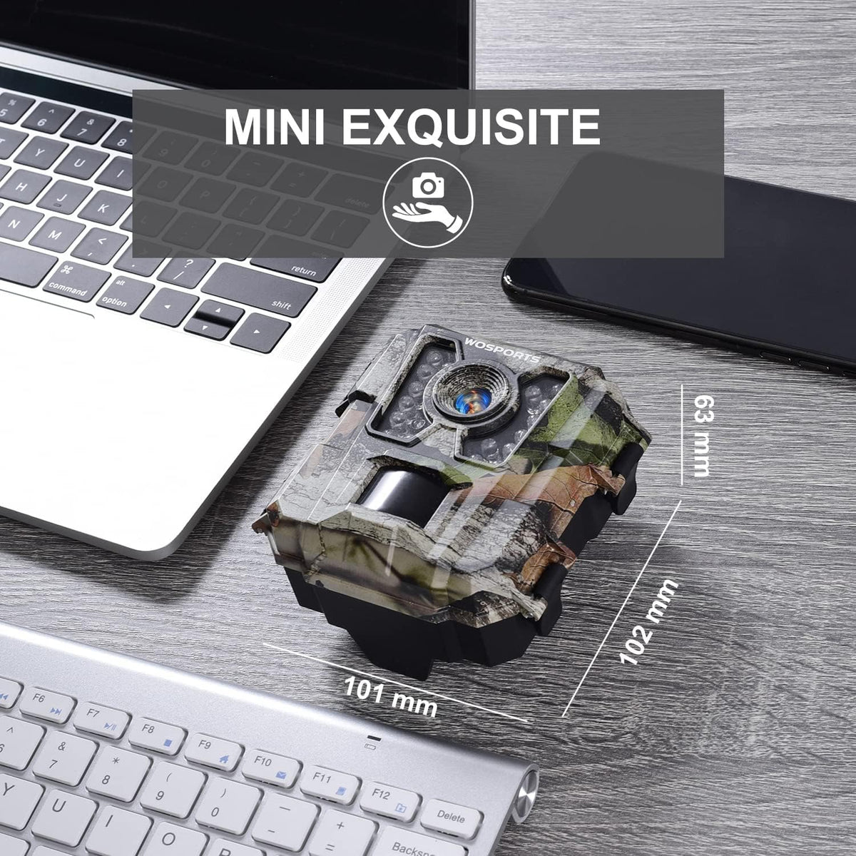 WOSPORTS Trail Camera - 24MP, 1080P, Mini, Waterproof - product view 4