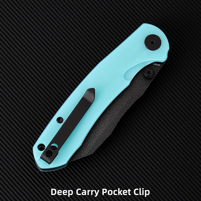 Folding Pocket Knife, 3.35" 14C28N Blade G10 Handle EDC Knife with Liner Lock, Small Pocket Knife