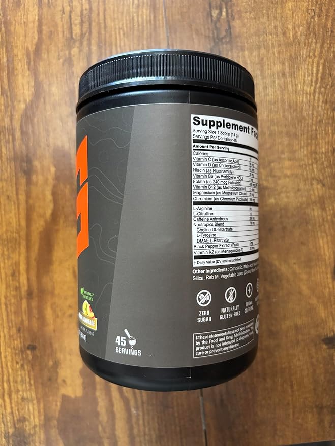 MTN OPS Ignite Energy Drink Powder, Naturally Gluten Free & Sweetened with Monk Fruit, Nitric Oxide