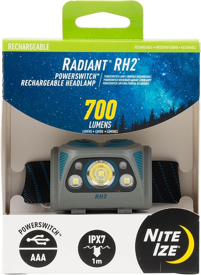 Nite Ize Radiant RH2 PowerSwitch Rechargeable Headlamp - Headlamp for Camping & Hiking