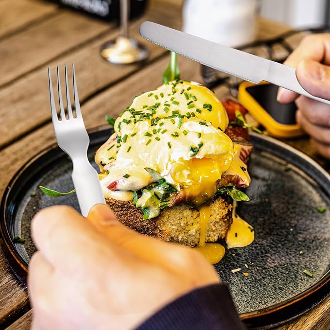 Portable Flatware Silvery Silverware Camping Stainless Steel Cutlery Set Outdoor Travel Knife Fork