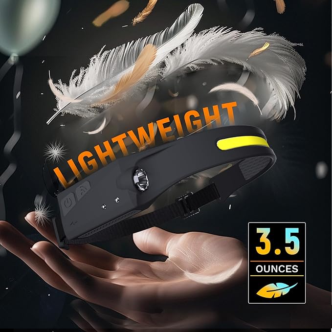 Headlamp Flashlight, 2Pack Rechargeable LED Headlamps 1200Lumens 2 COB 230°Wide Beam Headlight with