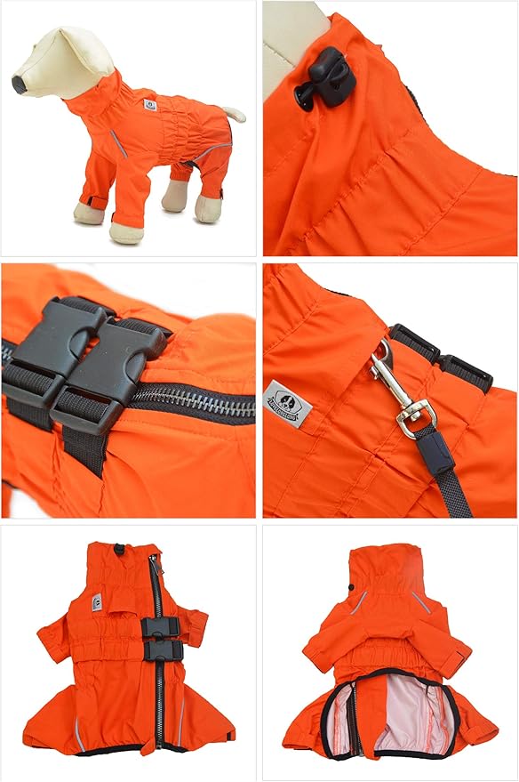 Dogs Waterproof Jacket, Lightweight Waterproof Jacket Reflective Safety Dog Raincoat Windproof