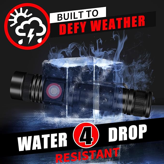 DARKBEAM LED Flashlight Rechargeable USB 2000 High Lumens, Small and Bright Pocket Flashlights