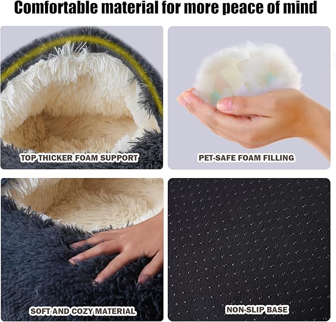 Cat Beds for Indoor Cats,Cat Cave for Puppy and Kitty,Calming Small Dog Bed for Small Dogs with