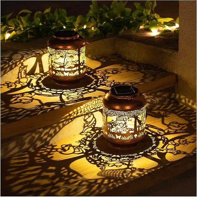 Frog Solar Lanterns Outdoor Waterproof,Hanging Solar Lights Frog Gifts for Women Men Metal LED