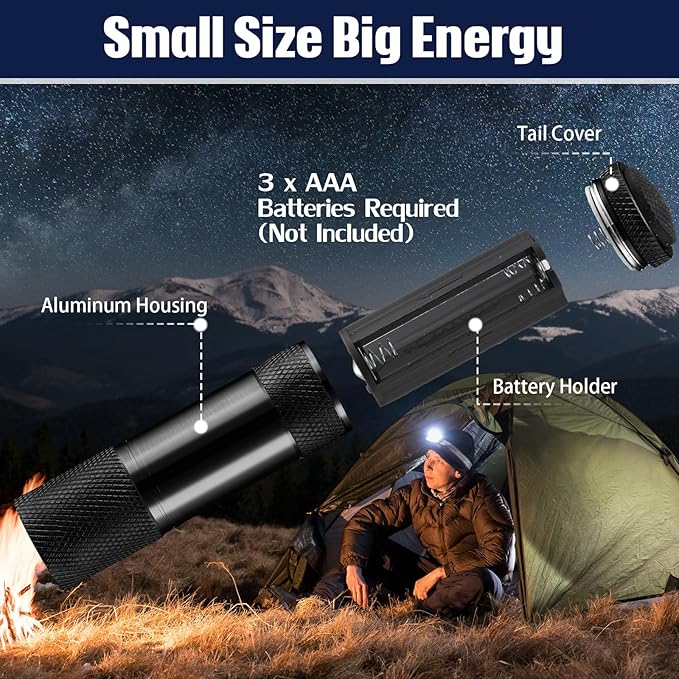 VIHOSE 20 Pcs Mini Flashlights Bulk, Bright Aluminum Handheld Flash Light with Lanyard Small LED