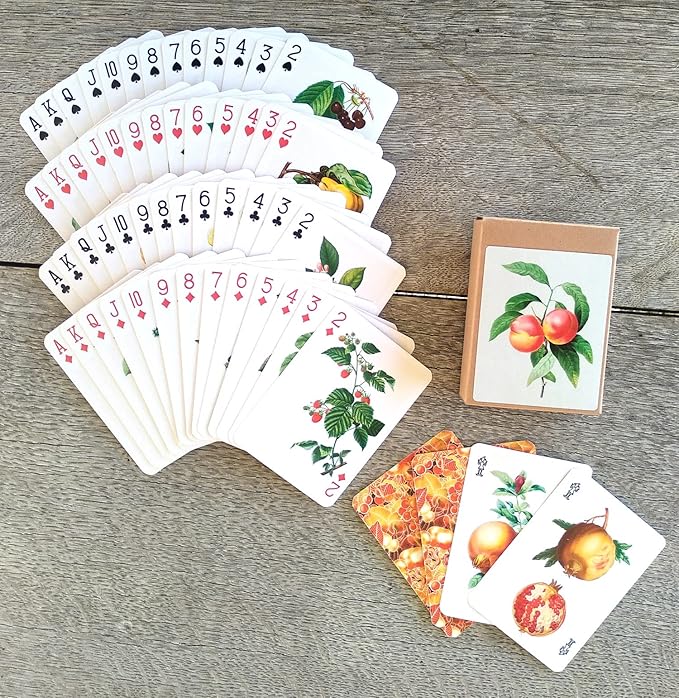 Fruits and Berries Playing Cards (Poker Deck 54 Cards All Different) Vintage Antique Botannical