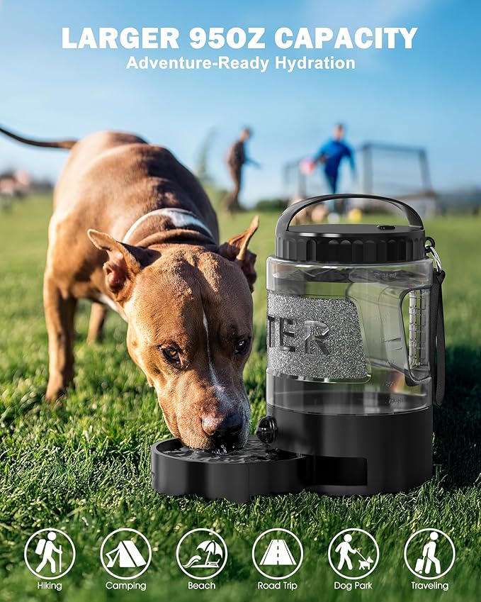 lesotc 95OZ Large Dog Water Bottle,Portable Travel Water Bowl for Dogs Camping Hiking Traveling