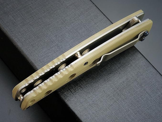 Eafengrow EF941 EDC Pocket Folding Knife D2 Steel Blade G10 Handle Pocket Clip with safety liner