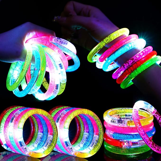 36Pcs LED Bracelets Glow Sticks Glow in the Dark Party Supplies for Kids/Adults, Halloween Party