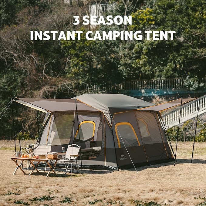 Naturehike Cape 4/6/8 Person Camping Tent, 60S Easy Setup Instant Tent Pop up Tent, Waterproof