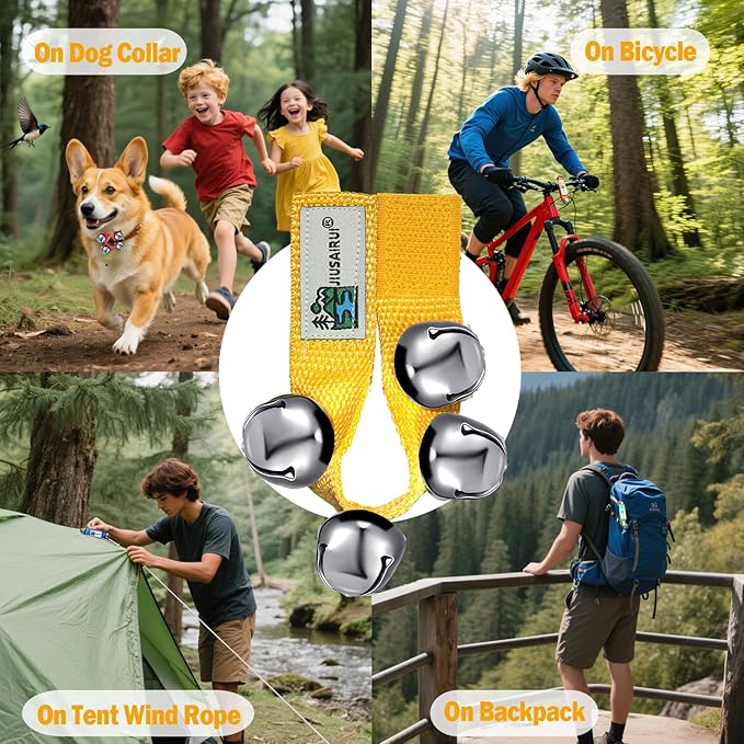 Outdoor Bear Bells for Hiking Safety: Bear Horn to Scare Bears Deterrent Devices for Dogs Biking
