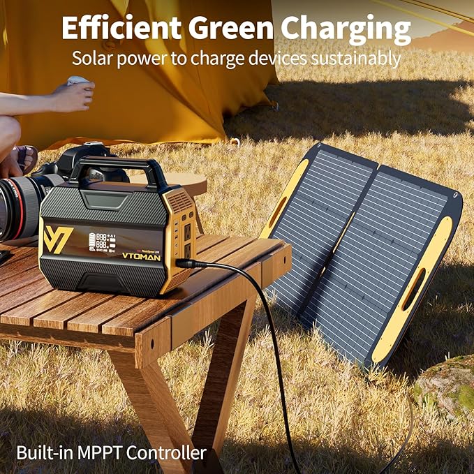 VTOMAN FlashSpeed 300 Portable Power Station 300W, 230Wh Solar Generator with LiFePO4 Battery Pack