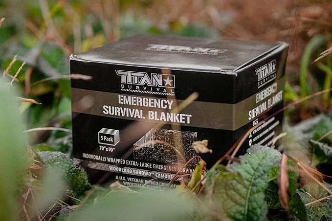 TITAN Survival - Mylar Survival Blankets 5 Pack - 90% Heat Retention & Waterproof Design