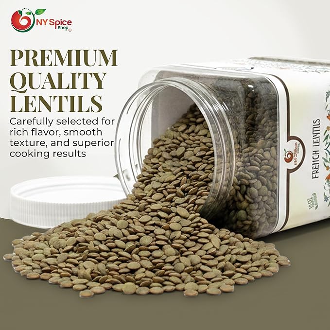 NY SPICE SHOP French Lentils ??1.5 Pounds French Green Lentils ??Dry Lentil Beans - Protein & Fiber