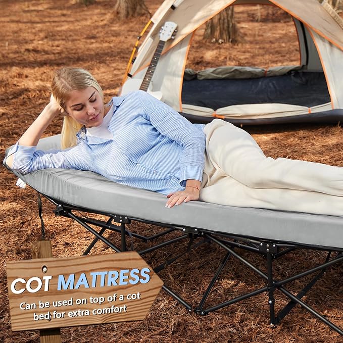 CYMULA Memory Foam Camping Mattress Pad,3inch Sleeping Pad for Camping,Non-Slip Bottom Floor Cot