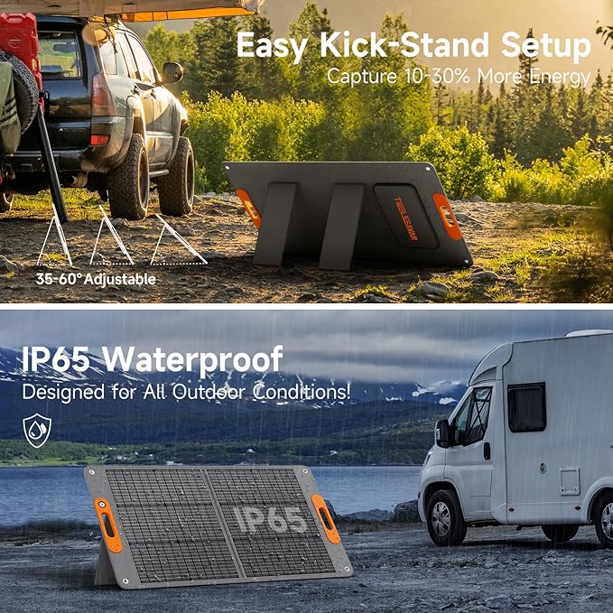 100W Portable Solar Panel for Power Station, 24% High Efficiency ETFE Foldable Solar Panel Charger