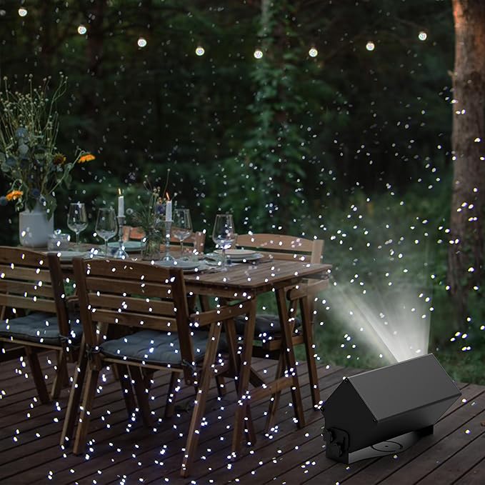 Outdoor Star Lights Projector, AIRIVO White Laser Fairy Lights Projector, Christmas Snowflake