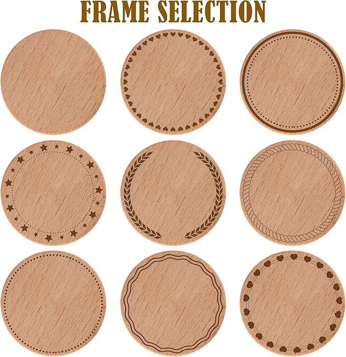 30-1000pcs 40mm Custom Wooden Drink Tokens,Double-Sided Laser Engraved with Logo,Text or