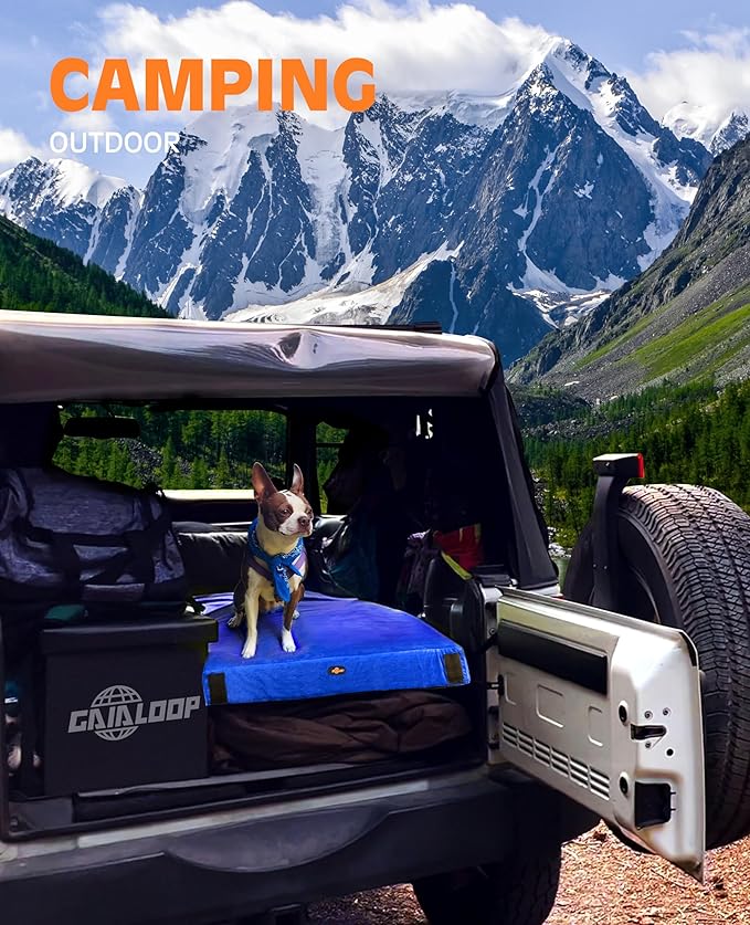 4 Inch GAIALOOP Extra Thick Memory Foam Camping Mattress, Roll Up Floor Sleeping Mat Camp Cot