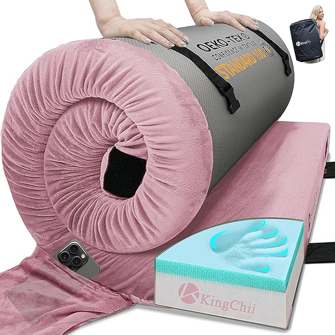 KingChii CertiPUR-US Memory Foam Camping Mattress, Portable Roll Up Travel Car Camping Mattress