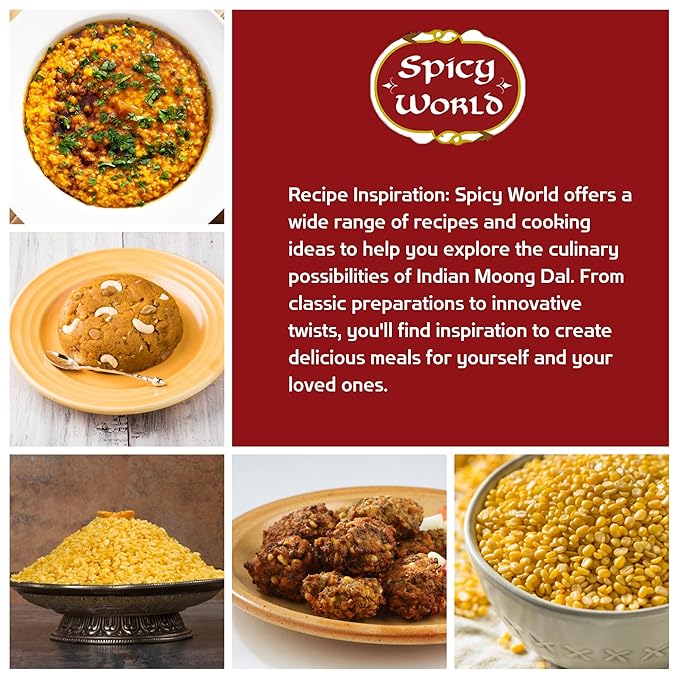 Spicy World Indian Moong Dal - 4 lbs | Premium Split Dry Beans | 100% Natural & Pure | Versatile &