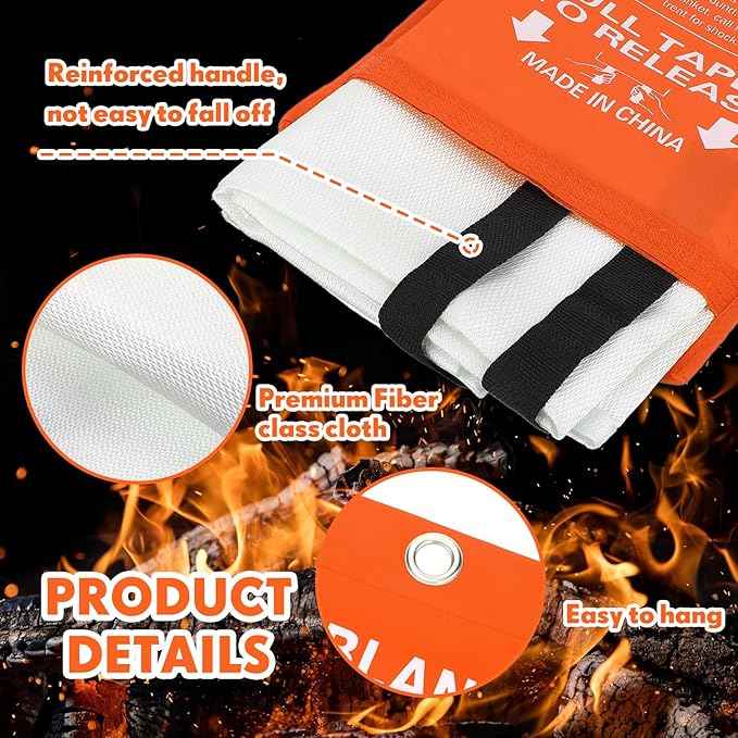 Macarrie 30 Pack 39??x 39??Fire Blanket Emergency for Home and Kitchen Safety Suppression Blanket