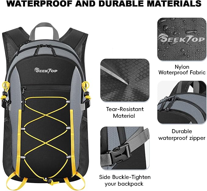 Seektop 20L Foldable Waterproof Hiking Backpack, Ultralight Small Lightweight Daypack Packable