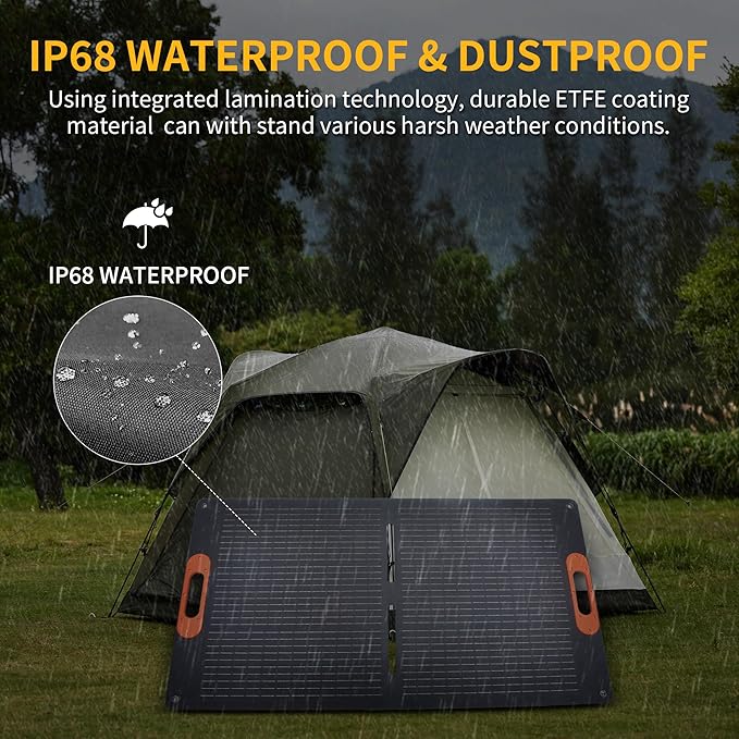 100W Portable Solar Panel for Power Station Generator,100 Watt Foldable Solar Panel Charger with