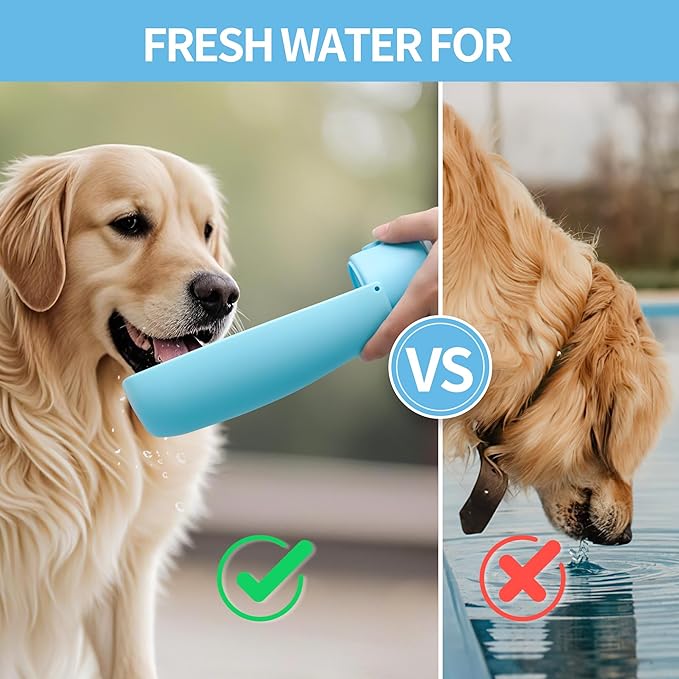 Dog Water Bottle, Leak Proof Portable Puppy Water Dispenser, Travel Puppy Water Bowl, Foldable