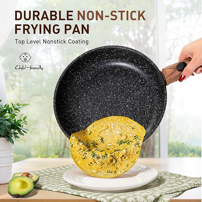 10 Pcs Pots and Pans Set Non Stick, Nonstick Kitchen Cookware Sets Detachable Handle, Induction