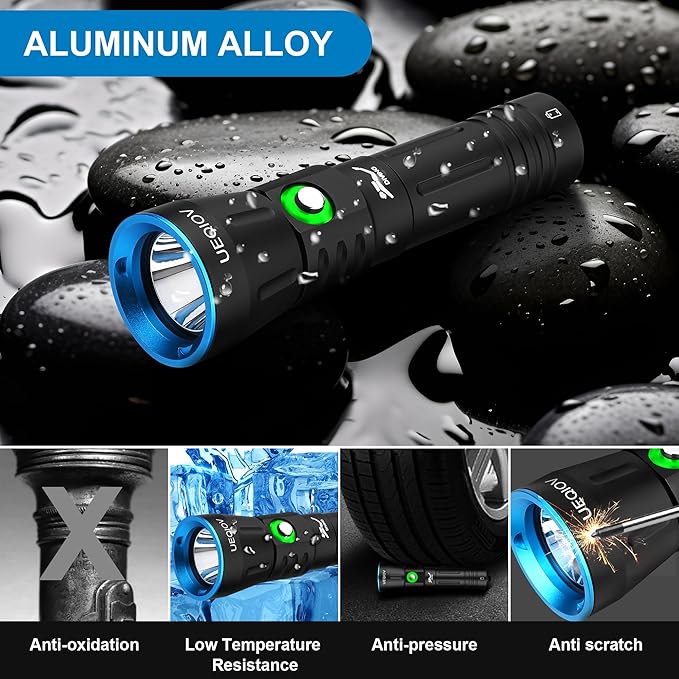 Dive Light Scuba Diving Flashlight Dive Torch Rechargeable,3500Lumens 6 Modes Underwater Light,IPX8