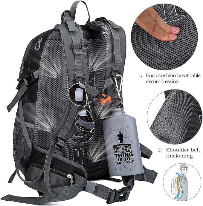 FENGDONG 40L Waterproof Lightweight Outdoor Daypack Hiking,Camping,Travel Backpack for Men Women