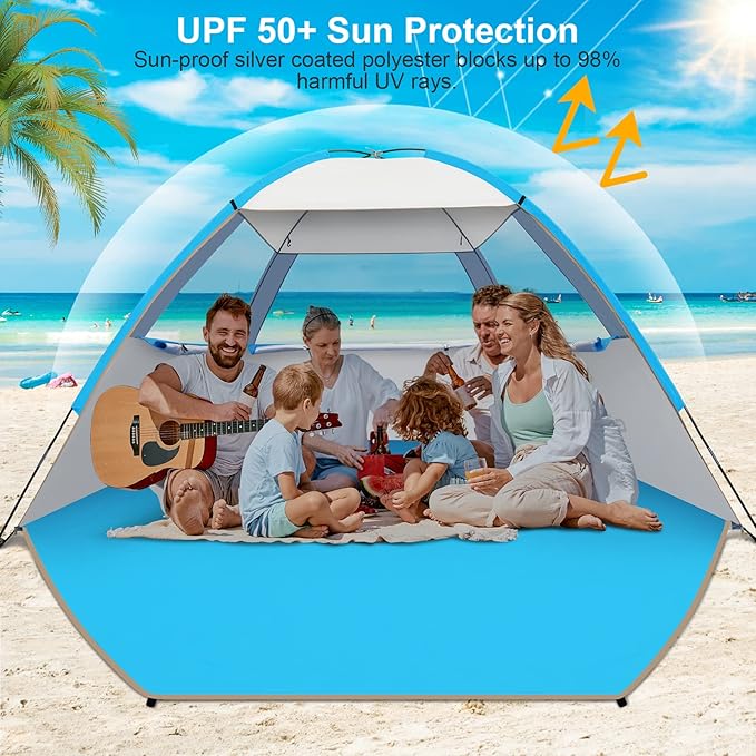 Gorich Beach Tent Sun Shelter for 3/4-5/6-7/8-10 Person with UPF 50ï¼?UV Protection, Lightweight &