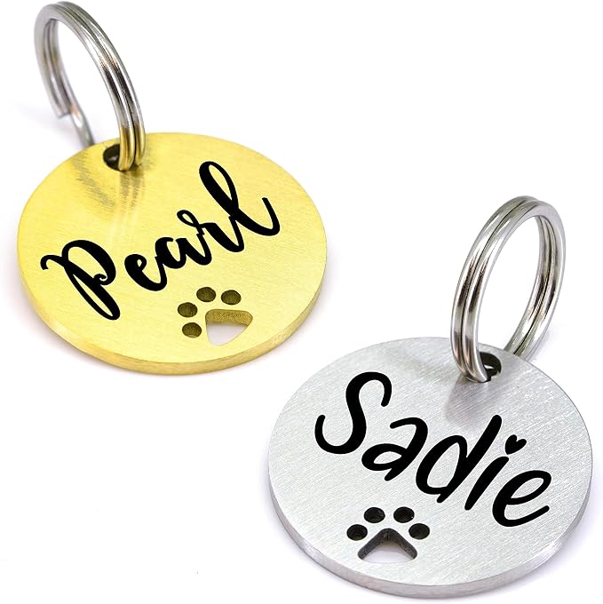 Ultra Joys Dog Tags Personalized for Pets - Hollow Paw Custom Pet ID Tag - Engraved Dog Tag for