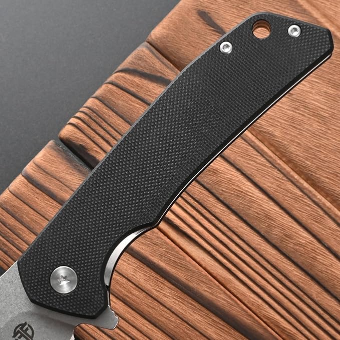 FF17 Folding Pocket Knife,D2 Steel Blade G10 Handle EDC Tool Knife for Outdoor