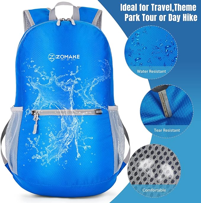 ZOMAKE Ultra Lightweight Hiking Backpack 20L, Packable Small Backpacks Water Resistant Daypack for