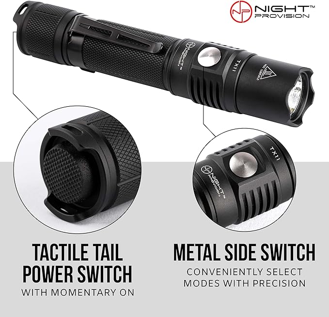 TX11 Tactical Flashlight with Duty Belt Holster Luminus 1600 Lumens LED for Police Security