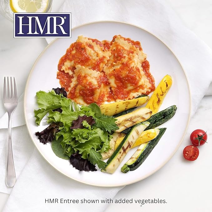 HMR Cheese and Basil Ravioli Entrée | Pre-packaged Lunch or Dinner | Ready to Eat | Vegetarian |