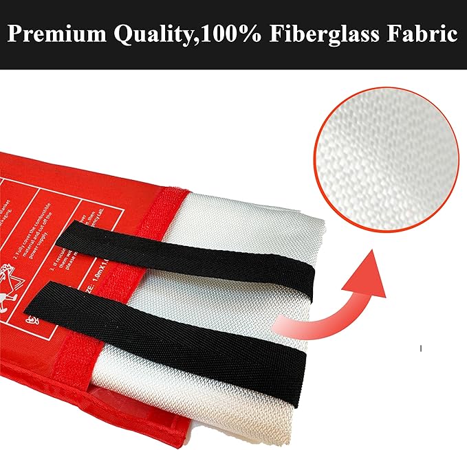 Fire Blanket, Fiberglass Survival Gear for Outdoor Situations, Emergency Retardant Blanket with