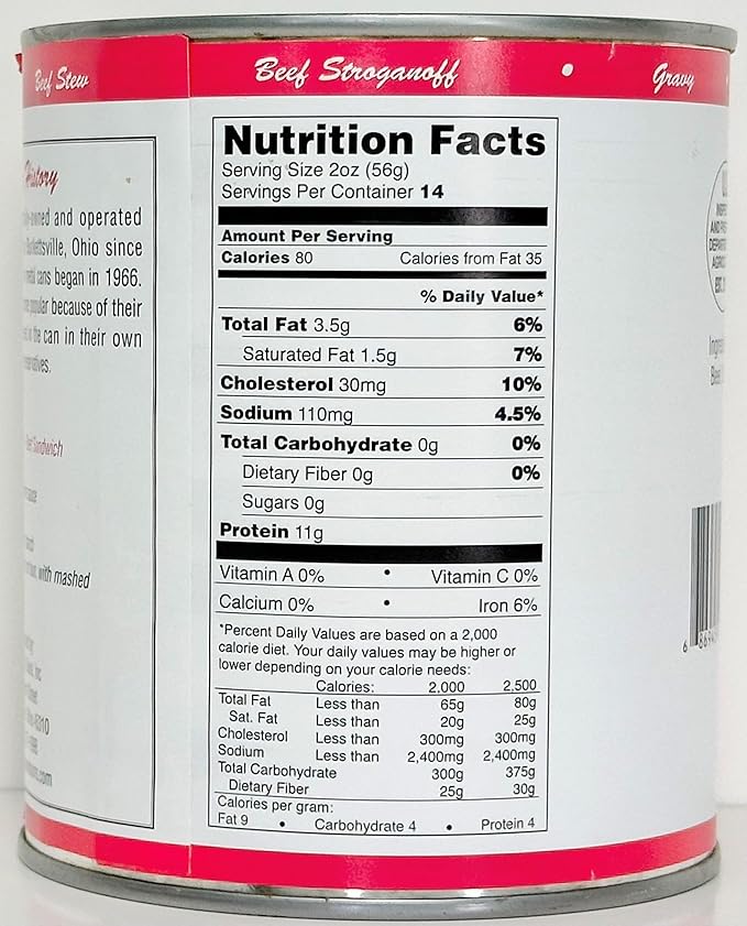 Werling Meats Canned Beef 28 Oz Fully Cooked, Heat & Eat | Shelf Stable Canned Meat for Pantry