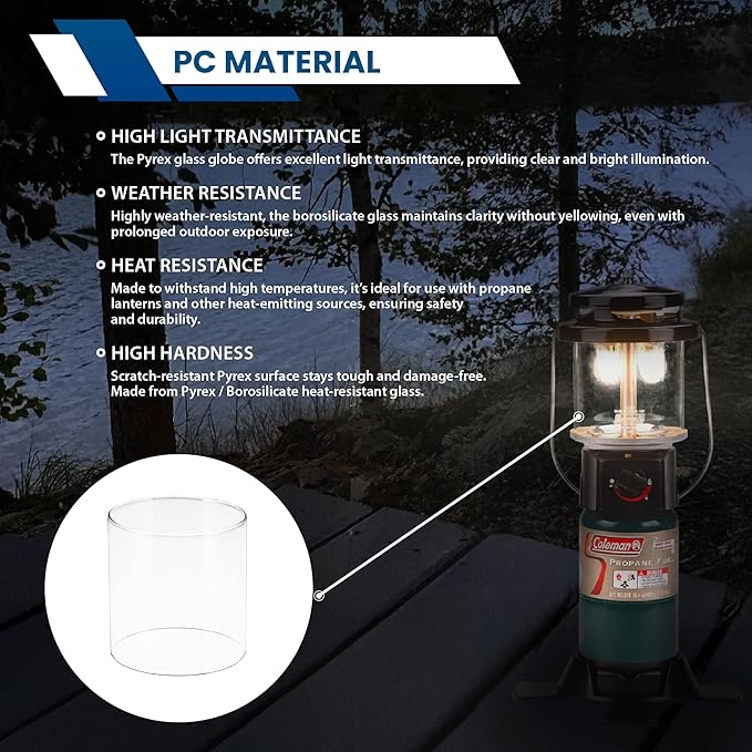 American Mantle Clear Straight Lantern Globe: CLG8500 (Replacement for CLMN R690B048C)