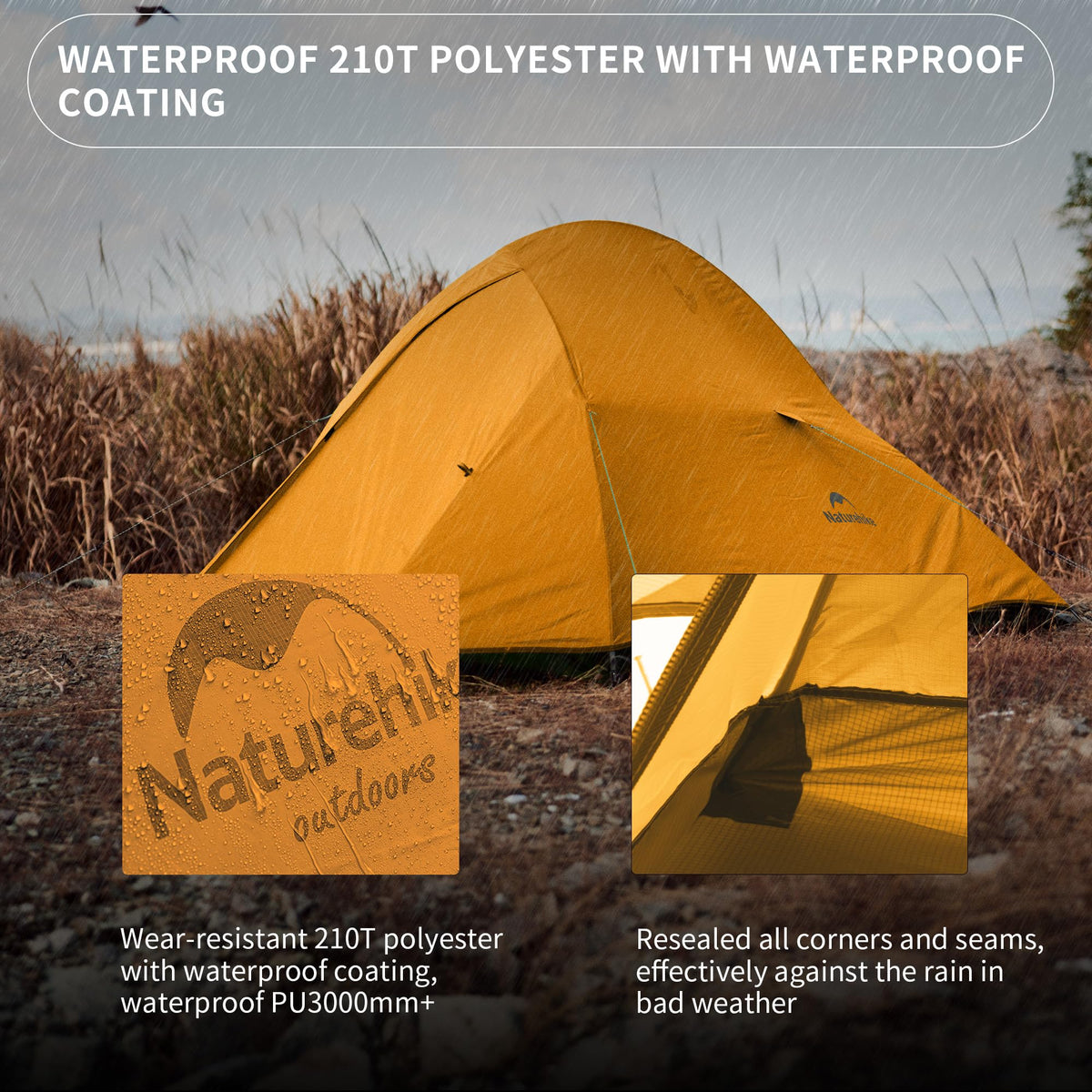 Naturehike Cloud-Up 1 Person Tent, Lightweight Backpacking Tents for One Man, Waterproof Ultralight