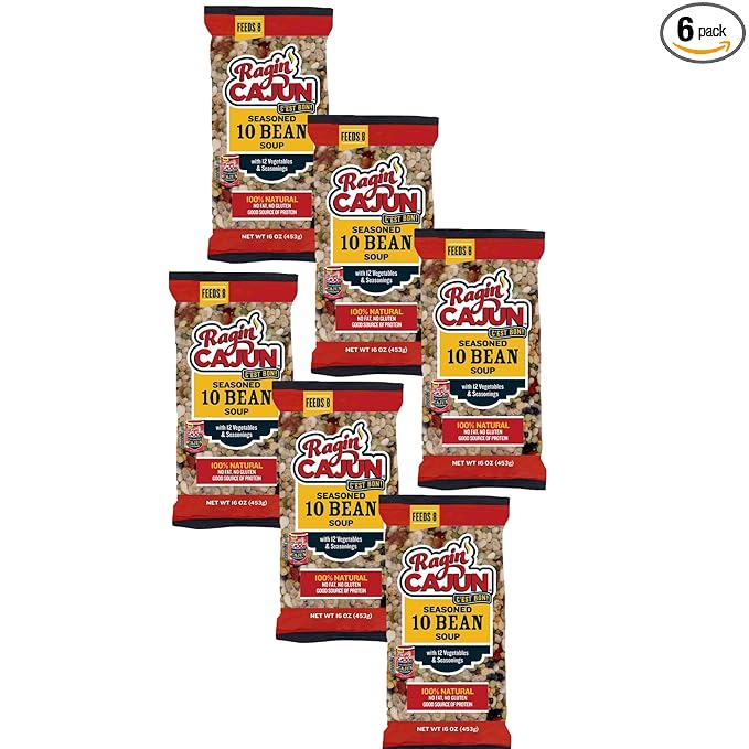 Seasoned Ten Bean Soup 16 oz Ragin Cajun (Pack of 6)