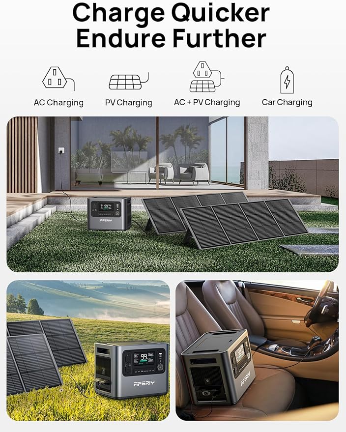 AFERIY Solar Generator P210 with 200W Solar Panel 2400W Portable Power Station 2048Wh | AC Output