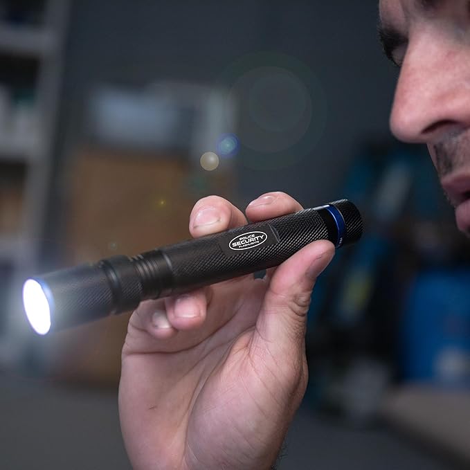 Police Security | Pentacle Flashlight | Ultra Bright and Ultra Lightweight | Slide Focus