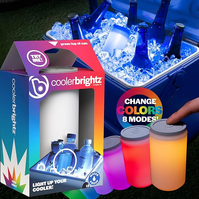 Brightz CoolerBightz LED Cooler Light - 8 Color Modes - Battery Powered Ice Chest Light - Camping