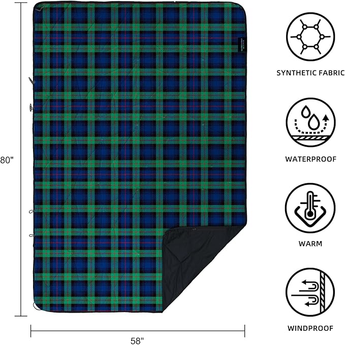 Outdoor Waterproof Blanket, Foldable Fleece Stadium Blanket for Outdoor Sports Event, Camping, Car