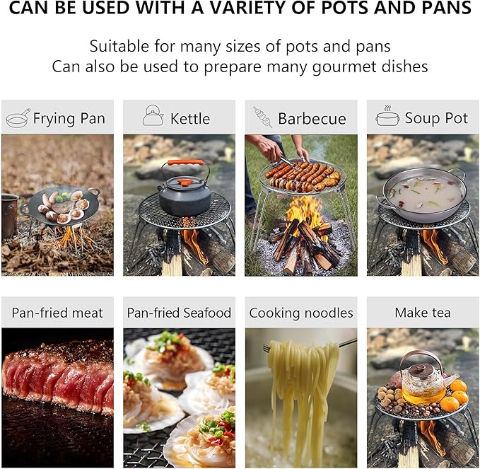 RROMATELX Small Folding Camping Grillï¼?04 Stainless Stee Portable Camping Stove，Campfire